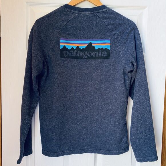 Patagonia P-6 Label Uprisal Crew Sweatshirt Crewneck Mens Size Small Navy Blue S - Picture 1 of 6